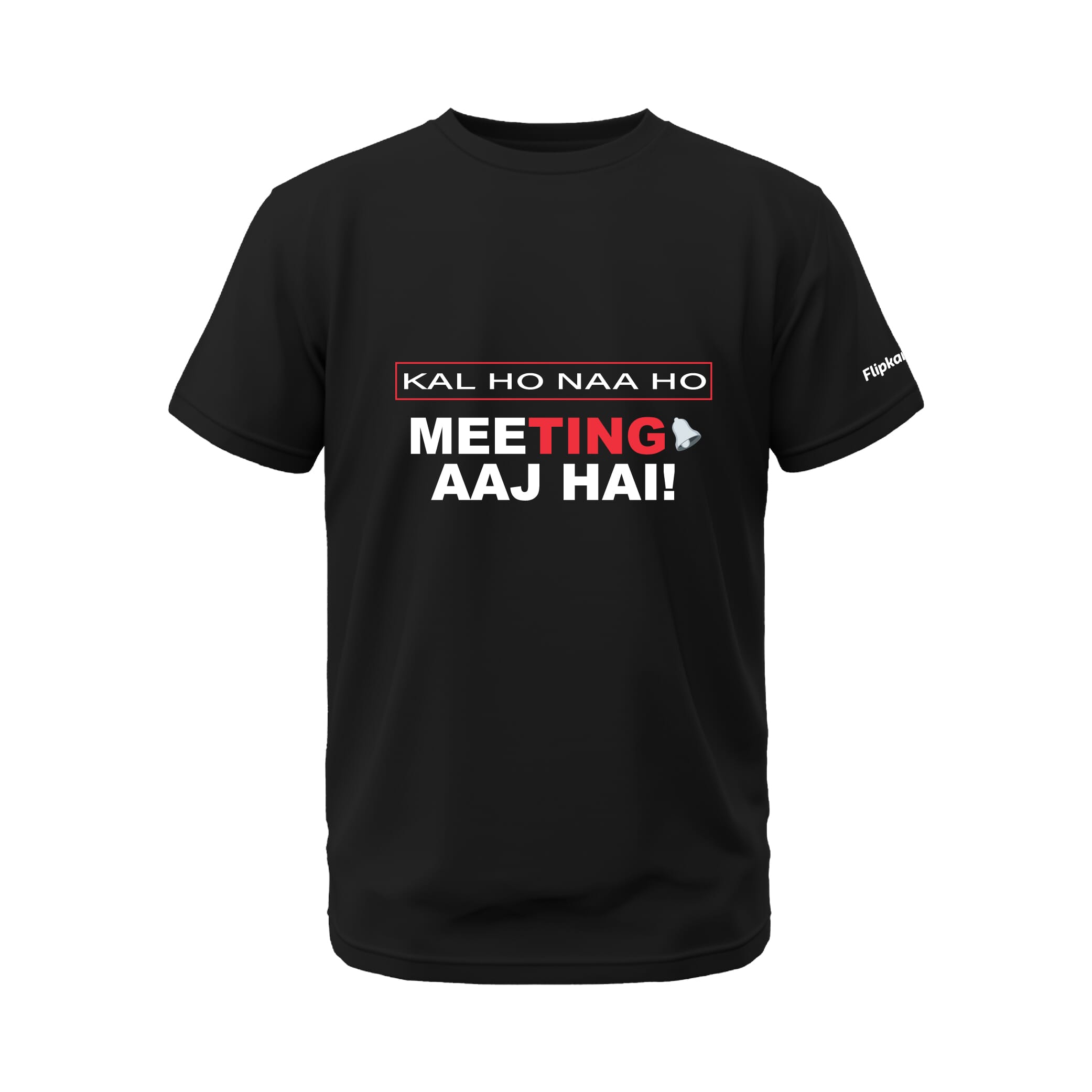 Kal Ho Na Ho - Meeting Aaj Hein Biowash Round Neck T Shirt - Black